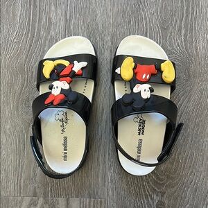 Mini Melissa Kids' Black Mickey Mouse Sandals
